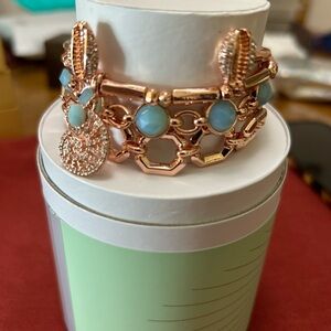 Elegant Rose Gold and Blue Bracelet